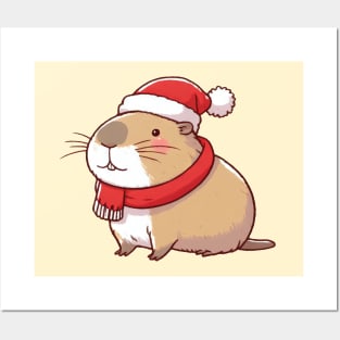 Christmas Capybara Posters and Art